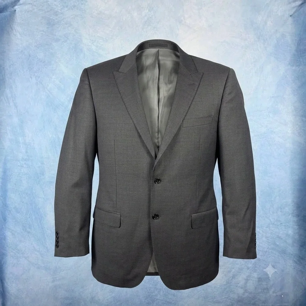 Gariani Dallas Tufo Suit Sport Coat Mens 44L Gray Super 150s Wool Made in Italy